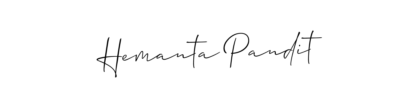 Allison_Script is a professional signature style that is perfect for those who want to add a touch of class to their signature. It is also a great choice for those who want to make their signature more unique. Get Hemanta Pandit name to fancy signature for free. Hemanta Pandit signature style 2 images and pictures png