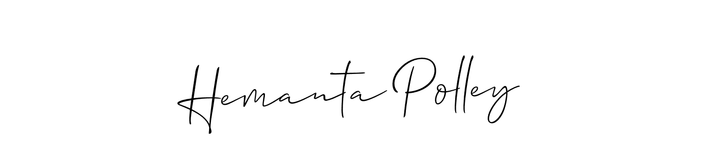 The best way (Allison_Script) to make a short signature is to pick only two or three words in your name. The name Hemanta Polley include a total of six letters. For converting this name. Hemanta Polley signature style 2 images and pictures png