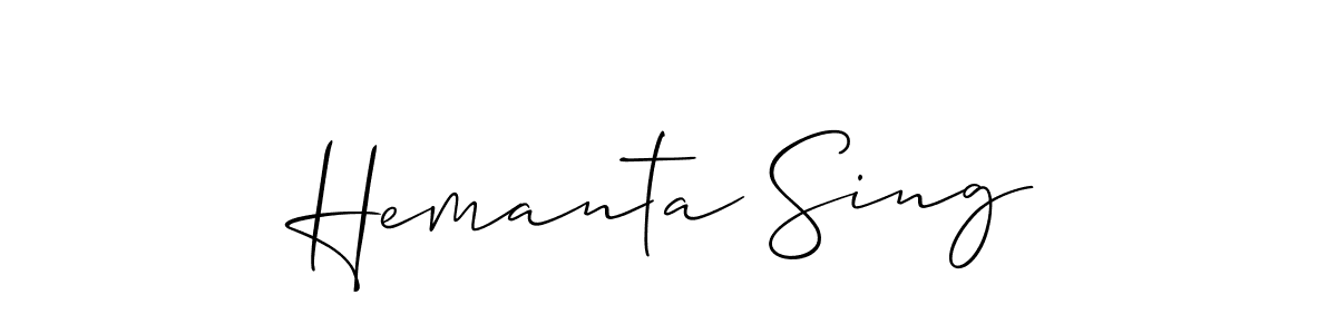 Allison_Script is a professional signature style that is perfect for those who want to add a touch of class to their signature. It is also a great choice for those who want to make their signature more unique. Get Hemanta Sing name to fancy signature for free. Hemanta Sing signature style 2 images and pictures png