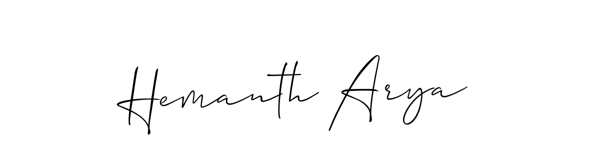 Design your own signature with our free online signature maker. With this signature software, you can create a handwritten (Allison_Script) signature for name Hemanth Arya. Hemanth Arya signature style 2 images and pictures png