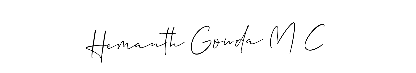 Hemanth Gowda M C stylish signature style. Best Handwritten Sign (Allison_Script) for my name. Handwritten Signature Collection Ideas for my name Hemanth Gowda M C. Hemanth Gowda M C signature style 2 images and pictures png