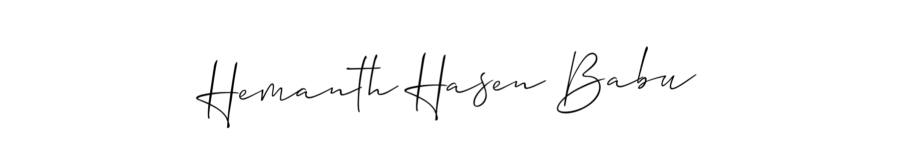 Hemanth Hasen Babu stylish signature style. Best Handwritten Sign (Allison_Script) for my name. Handwritten Signature Collection Ideas for my name Hemanth Hasen Babu. Hemanth Hasen Babu signature style 2 images and pictures png