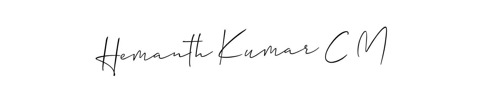 Design your own signature with our free online signature maker. With this signature software, you can create a handwritten (Allison_Script) signature for name Hemanth Kumar C M. Hemanth Kumar C M signature style 2 images and pictures png