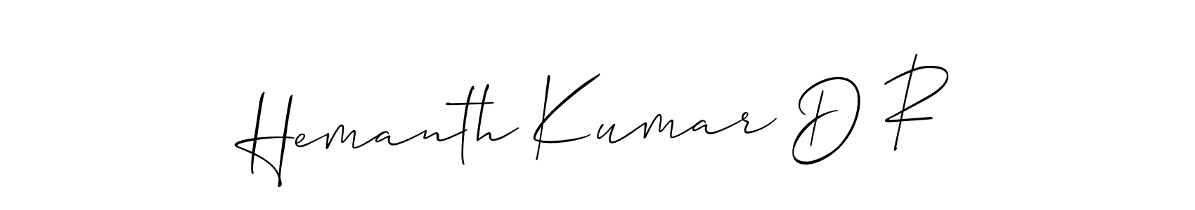 How to make Hemanth Kumar D R name signature. Use Allison_Script style for creating short signs online. This is the latest handwritten sign. Hemanth Kumar D R signature style 2 images and pictures png