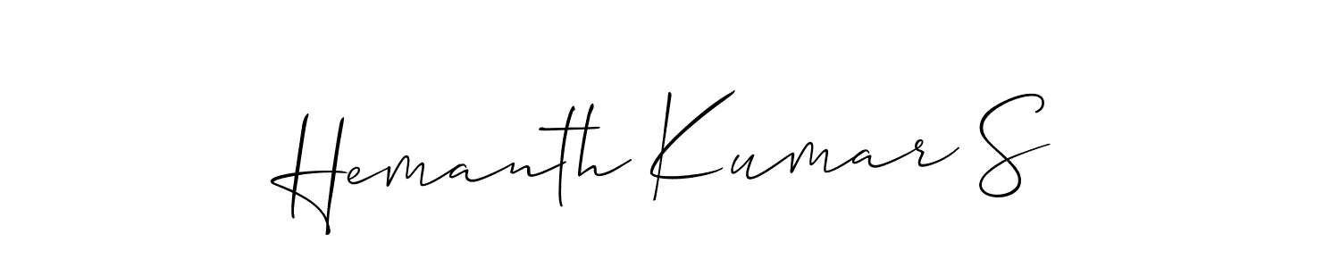 Create a beautiful signature design for name Hemanth Kumar S. With this signature (Allison_Script) fonts, you can make a handwritten signature for free. Hemanth Kumar S signature style 2 images and pictures png
