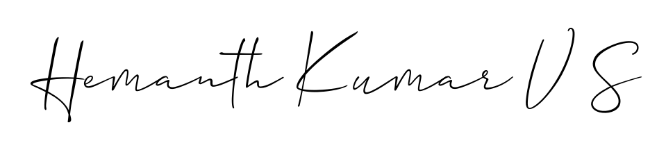 Get an exclusive digital autograph for Hemanth Kumar V S. The Allison_Script typeface captures the charm of real penmanship on paper. Hemanth Kumar V S signature style 2 images and pictures png