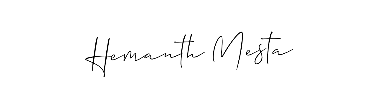 Design your own signature with our free online signature maker. With this signature software, you can create a handwritten (Allison_Script) signature for name Hemanth Mesta. Hemanth Mesta signature style 2 images and pictures png