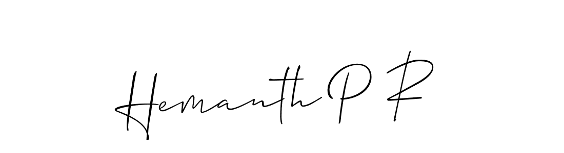 How to make Hemanth P R signature? Allison_Script is a professional autograph style. Create handwritten signature for Hemanth P R name. Hemanth P R signature style 2 images and pictures png