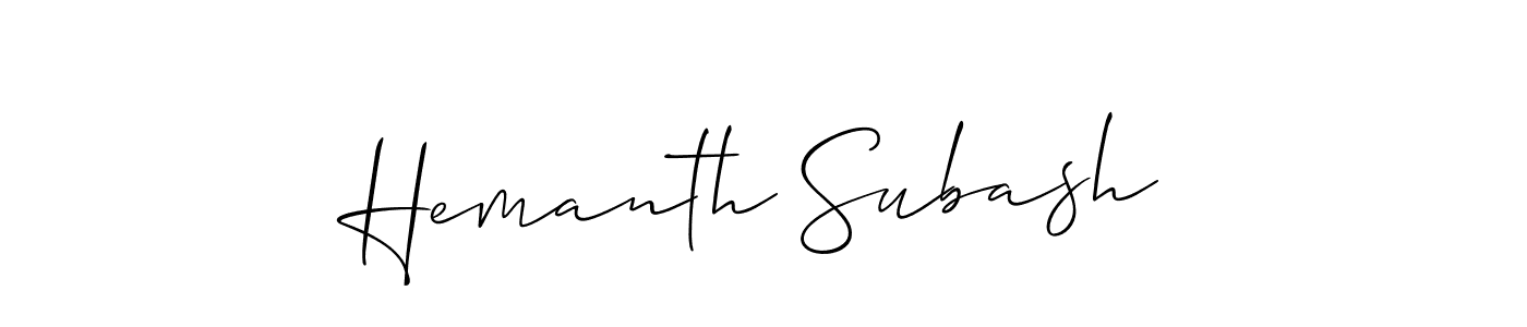 You can use this online signature creator to create a handwritten signature for the name Hemanth Subash. This is the best online autograph maker. Hemanth Subash signature style 2 images and pictures png