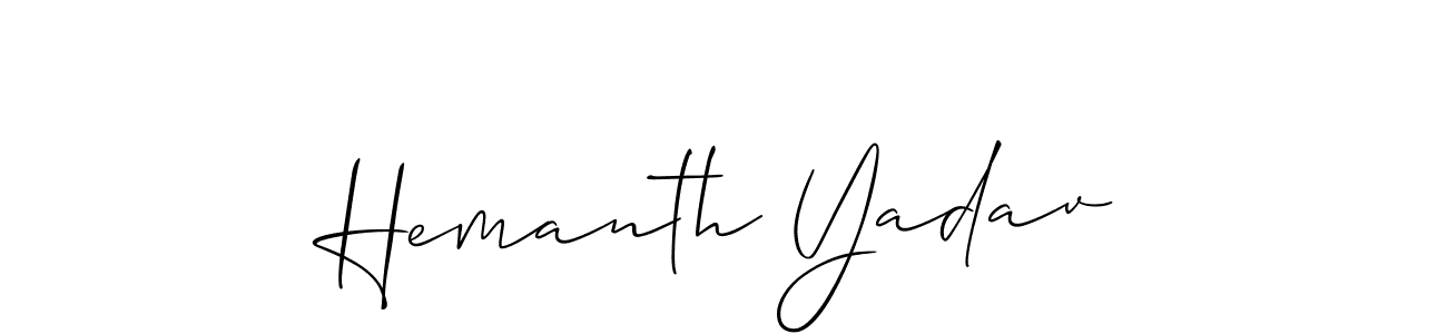 How to make Hemanth Yadav signature? Allison_Script is a professional autograph style. Create handwritten signature for Hemanth Yadav name. Hemanth Yadav signature style 2 images and pictures png
