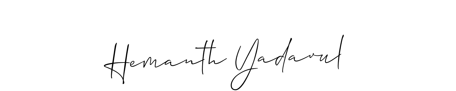 Create a beautiful signature design for name Hemanth Yadavul. With this signature (Allison_Script) fonts, you can make a handwritten signature for free. Hemanth Yadavul signature style 2 images and pictures png