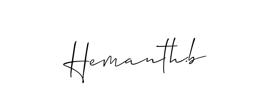The best way (Allison_Script) to make a short signature is to pick only two or three words in your name. The name Hemanth.b include a total of six letters. For converting this name. Hemanth.b signature style 2 images and pictures png