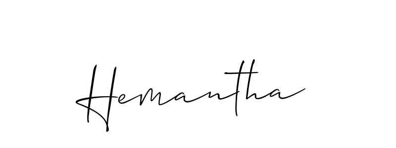 It looks lik you need a new signature style for name Hemantha. Design unique handwritten (Allison_Script) signature with our free signature maker in just a few clicks. Hemantha signature style 2 images and pictures png