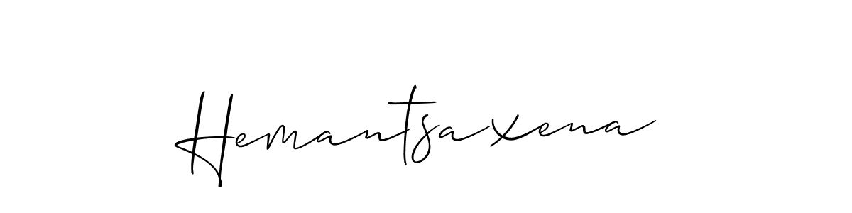 Use a signature maker to create a handwritten signature online. With this signature software, you can design (Allison_Script) your own signature for name Hemantsaxena. Hemantsaxena signature style 2 images and pictures png