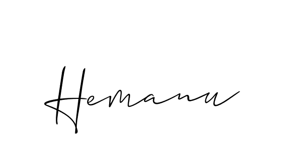 Also we have Hemanu name is the best signature style. Create professional handwritten signature collection using Allison_Script autograph style. Hemanu signature style 2 images and pictures png