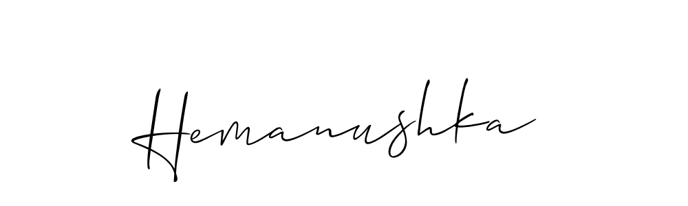 if you are searching for the best signature style for your name Hemanushka. so please give up your signature search. here we have designed multiple signature styles  using Allison_Script. Hemanushka signature style 2 images and pictures png