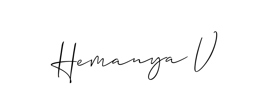 You can use this online signature creator to create a handwritten signature for the name Hemanya V. This is the best online autograph maker. Hemanya V signature style 2 images and pictures png