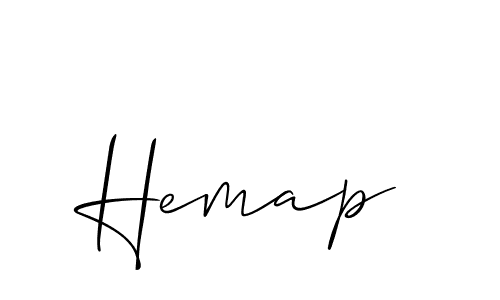 Use a signature maker to create a handwritten signature online. With this signature software, you can design (Allison_Script) your own signature for name Hemap. Hemap signature style 2 images and pictures png