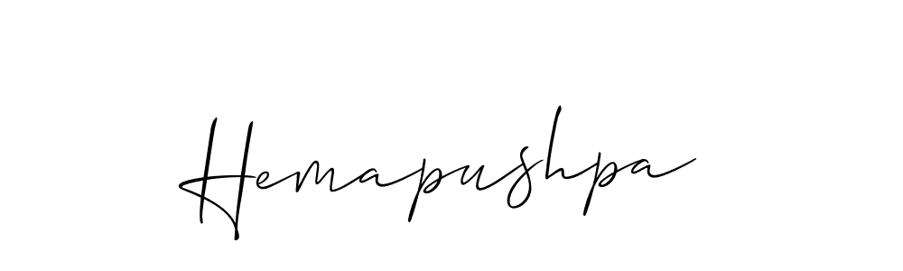 Create a beautiful signature design for name Hemapushpa. With this signature (Allison_Script) fonts, you can make a handwritten signature for free. Hemapushpa signature style 2 images and pictures png