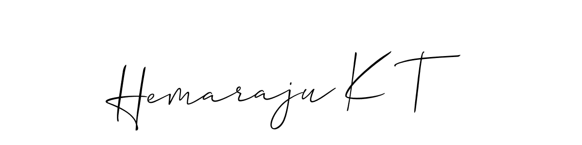 Similarly Allison_Script is the best handwritten signature design. Signature creator online .You can use it as an online autograph creator for name Hemaraju K T. Hemaraju K T signature style 2 images and pictures png