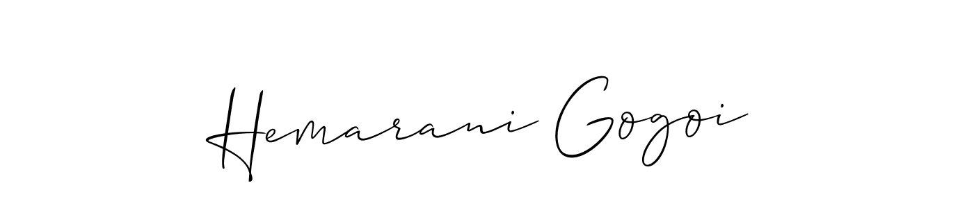 You should practise on your own different ways (Allison_Script) to write your name (Hemarani Gogoi) in signature. don't let someone else do it for you. Hemarani Gogoi signature style 2 images and pictures png