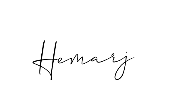 How to make Hemarj signature? Allison_Script is a professional autograph style. Create handwritten signature for Hemarj name. Hemarj signature style 2 images and pictures png