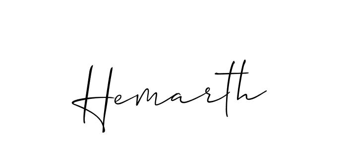 The best way (Allison_Script) to make a short signature is to pick only two or three words in your name. The name Hemarth include a total of six letters. For converting this name. Hemarth signature style 2 images and pictures png