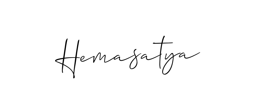 Also we have Hemasatya name is the best signature style. Create professional handwritten signature collection using Allison_Script autograph style. Hemasatya signature style 2 images and pictures png