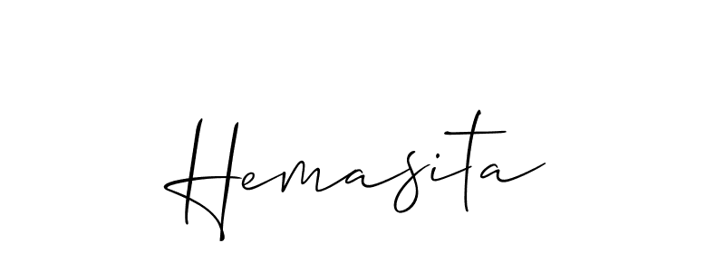 Also we have Hemasita name is the best signature style. Create professional handwritten signature collection using Allison_Script autograph style. Hemasita signature style 2 images and pictures png