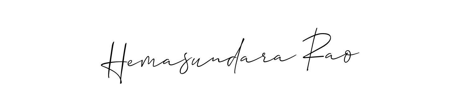 How to make Hemasundara Rao signature? Allison_Script is a professional autograph style. Create handwritten signature for Hemasundara Rao name. Hemasundara Rao signature style 2 images and pictures png