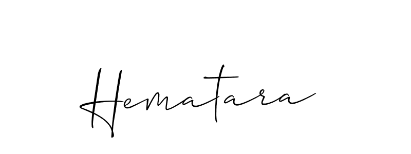 Design your own signature with our free online signature maker. With this signature software, you can create a handwritten (Allison_Script) signature for name Hematara. Hematara signature style 2 images and pictures png