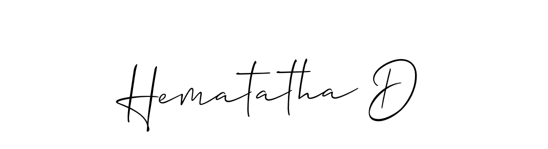 It looks lik you need a new signature style for name Hematatha D. Design unique handwritten (Allison_Script) signature with our free signature maker in just a few clicks. Hematatha D signature style 2 images and pictures png