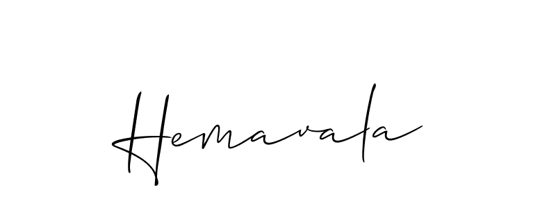 How to make Hemavala signature? Allison_Script is a professional autograph style. Create handwritten signature for Hemavala name. Hemavala signature style 2 images and pictures png