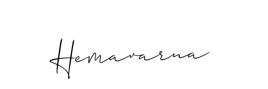 Design your own signature with our free online signature maker. With this signature software, you can create a handwritten (Allison_Script) signature for name Hemavarna. Hemavarna signature style 2 images and pictures png