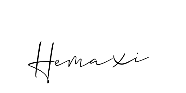 if you are searching for the best signature style for your name Hemaxi. so please give up your signature search. here we have designed multiple signature styles  using Allison_Script. Hemaxi signature style 2 images and pictures png