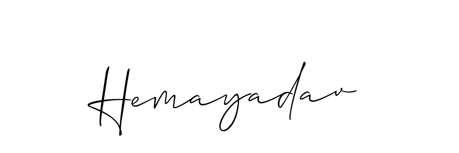 Create a beautiful signature design for name Hemayadav. With this signature (Allison_Script) fonts, you can make a handwritten signature for free. Hemayadav signature style 2 images and pictures png