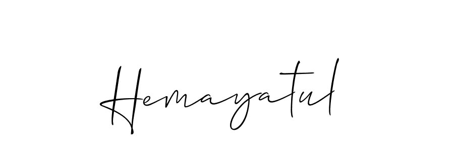 Create a beautiful signature design for name Hemayatul. With this signature (Allison_Script) fonts, you can make a handwritten signature for free. Hemayatul signature style 2 images and pictures png