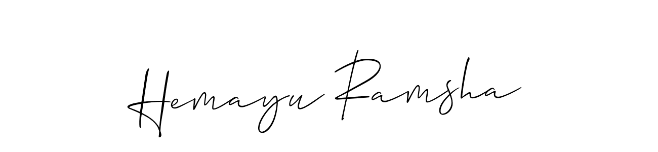 Design your own signature with our free online signature maker. With this signature software, you can create a handwritten (Allison_Script) signature for name Hemayu Ramsha. Hemayu Ramsha signature style 2 images and pictures png