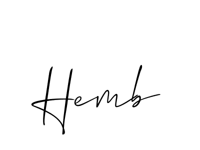 You can use this online signature creator to create a handwritten signature for the name Hemb. This is the best online autograph maker. Hemb signature style 2 images and pictures png