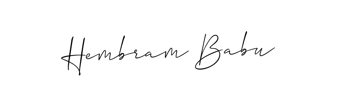 if you are searching for the best signature style for your name Hembram Babu. so please give up your signature search. here we have designed multiple signature styles  using Allison_Script. Hembram Babu signature style 2 images and pictures png