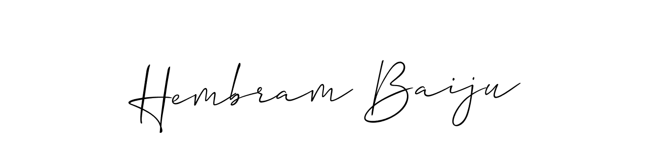 How to Draw Hembram Baiju signature style? Allison_Script is a latest design signature styles for name Hembram Baiju. Hembram Baiju signature style 2 images and pictures png