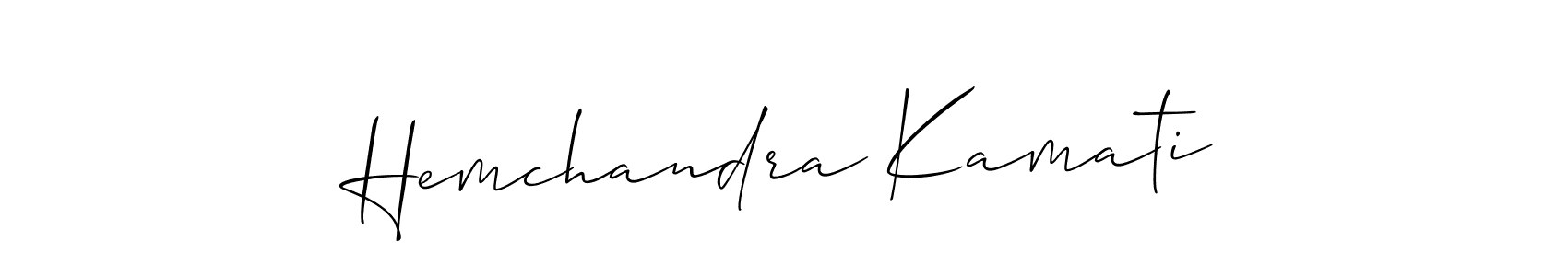 Create a beautiful signature design for name Hemchandra Kamati. With this signature (Allison_Script) fonts, you can make a handwritten signature for free. Hemchandra Kamati signature style 2 images and pictures png
