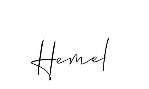The best way (Allison_Script) to make a short signature is to pick only two or three words in your name. The name Hemel include a total of six letters. For converting this name. Hemel signature style 2 images and pictures png