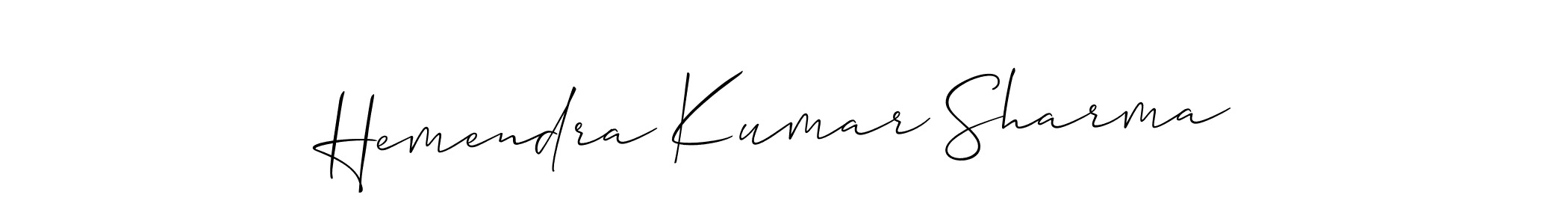 Also we have Hemendra Kumar Sharma name is the best signature style. Create professional handwritten signature collection using Allison_Script autograph style. Hemendra Kumar Sharma signature style 2 images and pictures png