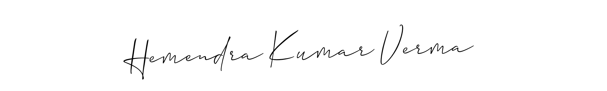 Hemendra Kumar Verma stylish signature style. Best Handwritten Sign (Allison_Script) for my name. Handwritten Signature Collection Ideas for my name Hemendra Kumar Verma. Hemendra Kumar Verma signature style 2 images and pictures png