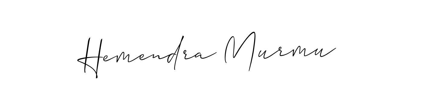 Also You can easily find your signature by using the search form. We will create Hemendra Murmu name handwritten signature images for you free of cost using Allison_Script sign style. Hemendra Murmu signature style 2 images and pictures png