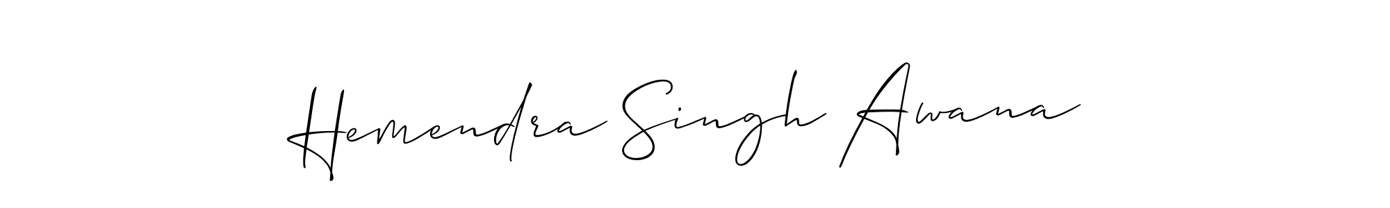 Create a beautiful signature design for name Hemendra Singh Awana. With this signature (Allison_Script) fonts, you can make a handwritten signature for free. Hemendra Singh Awana signature style 2 images and pictures png