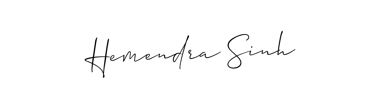 The best way (Allison_Script) to make a short signature is to pick only two or three words in your name. The name Hemendra Sinh include a total of six letters. For converting this name. Hemendra Sinh signature style 2 images and pictures png