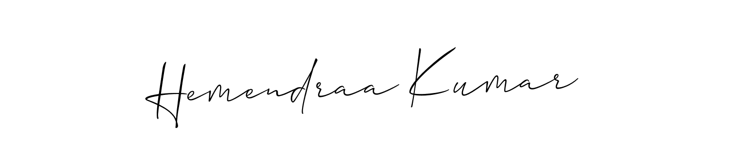Make a beautiful signature design for name Hemendraa Kumar. With this signature (Allison_Script) style, you can create a handwritten signature for free. Hemendraa Kumar signature style 2 images and pictures png