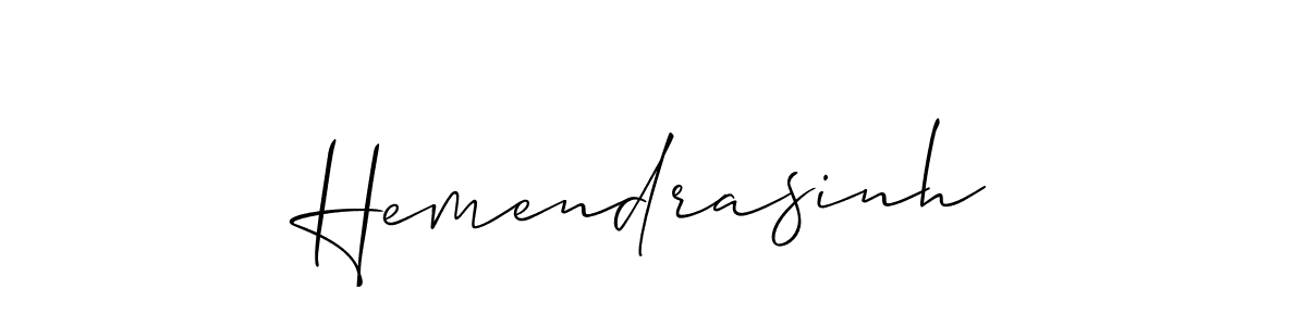 if you are searching for the best signature style for your name Hemendrasinh. so please give up your signature search. here we have designed multiple signature styles  using Allison_Script. Hemendrasinh signature style 2 images and pictures png